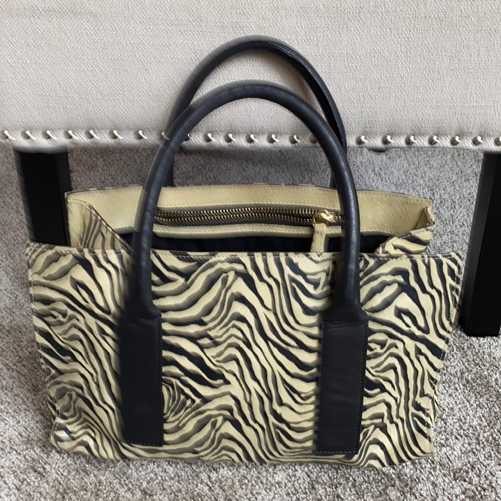 Laura Di Maggie zebra print leather bag